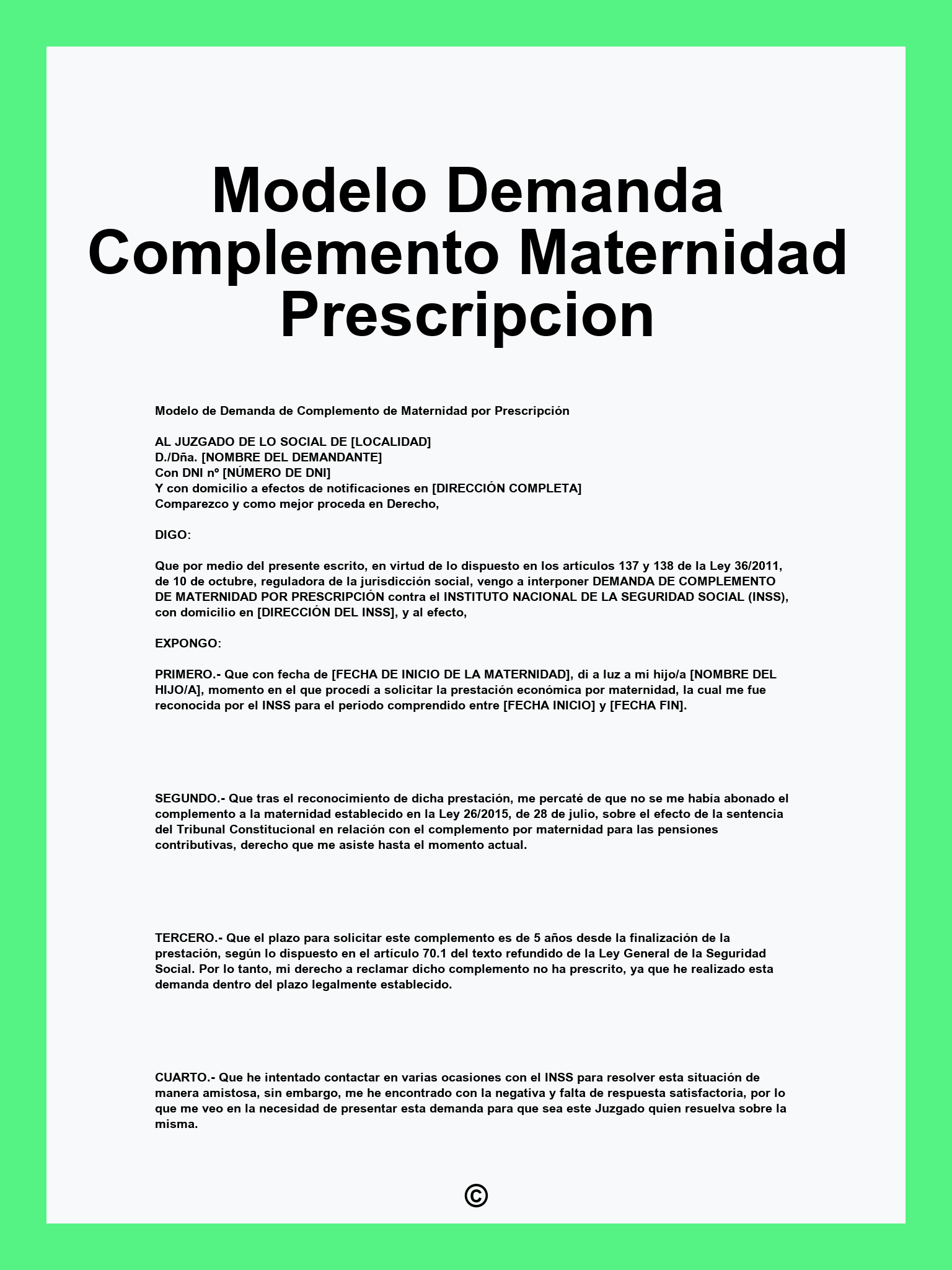 Modelo Demanda Complemento Maternidad Prescripcion
