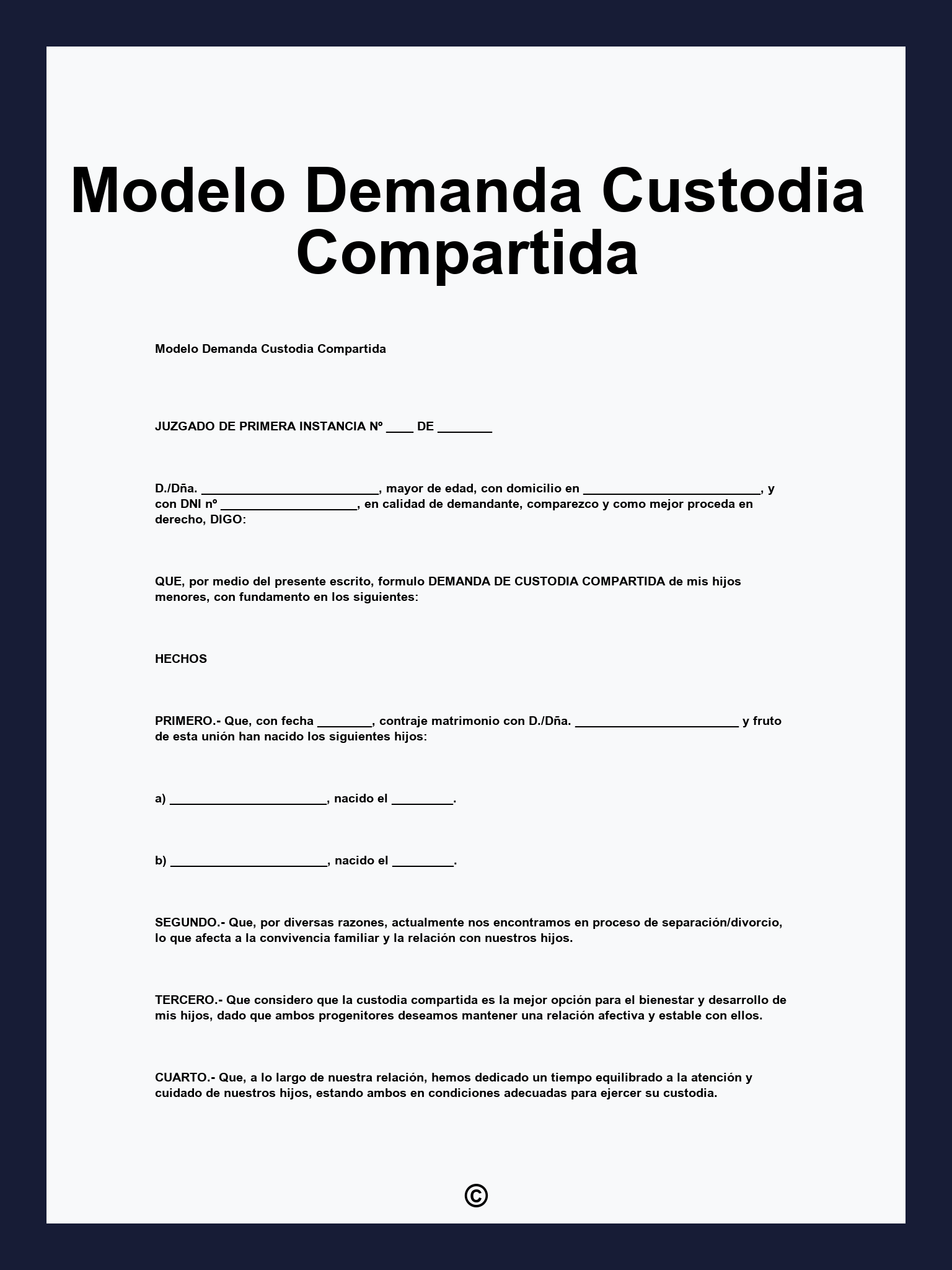 Modelo Demanda Custodia Compartida