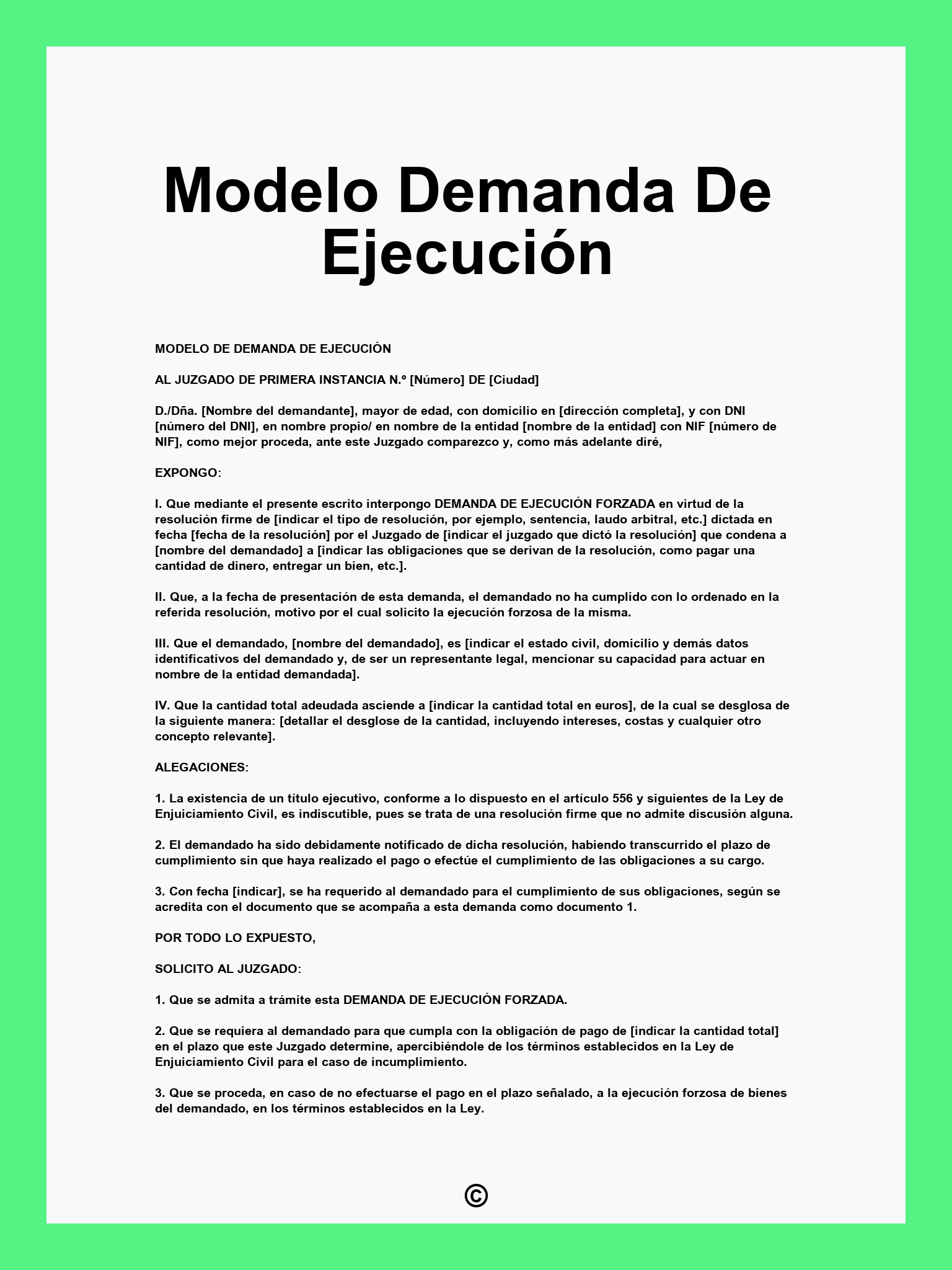 Modelo Demanda De Ejecución