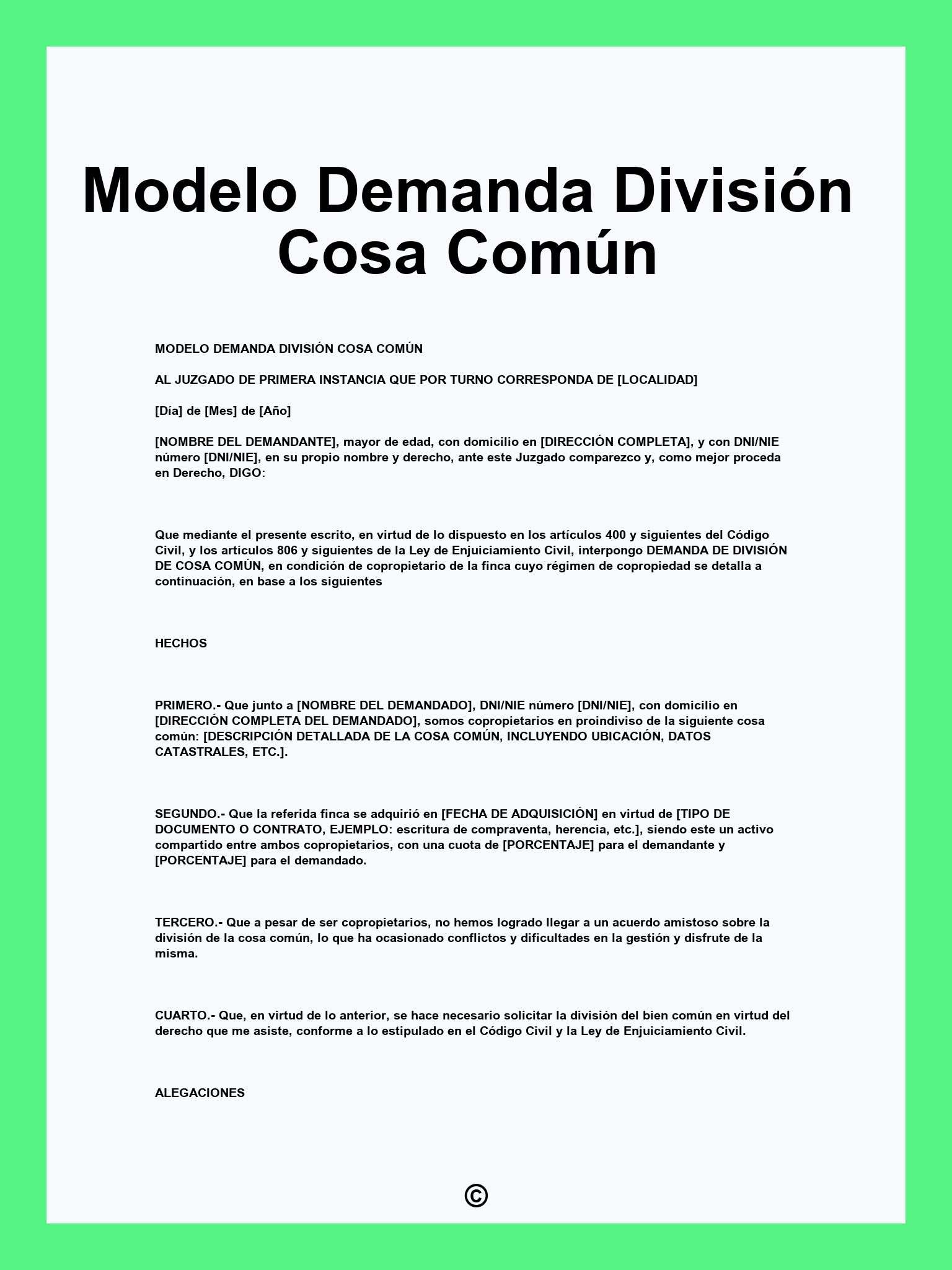 Modelo Demanda División Cosa Común