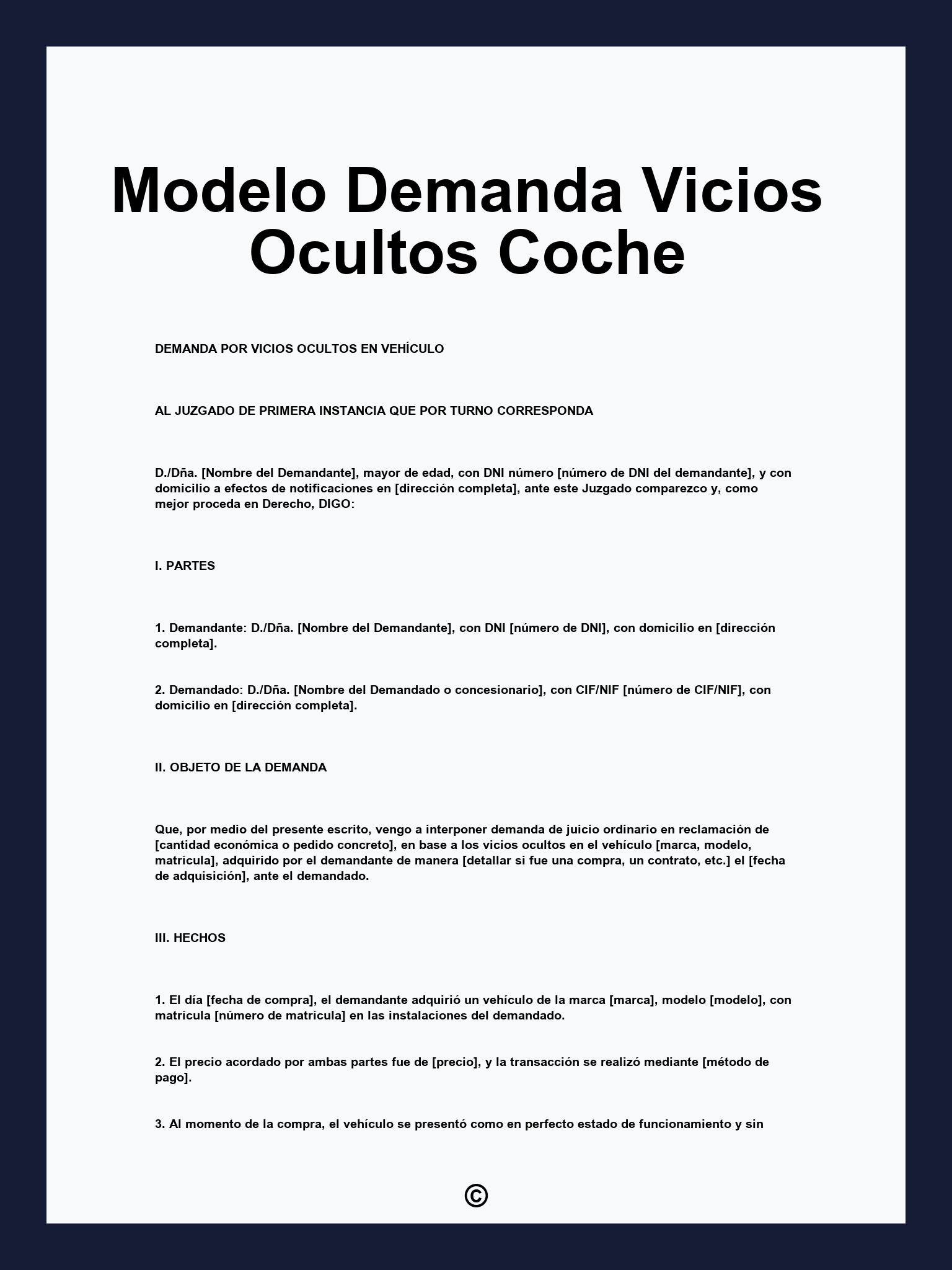 Modelo Demanda Vicios Ocultos Coche