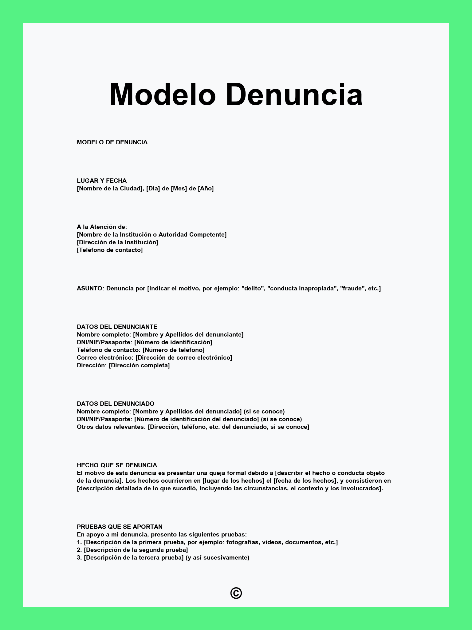 Modelo Denuncia