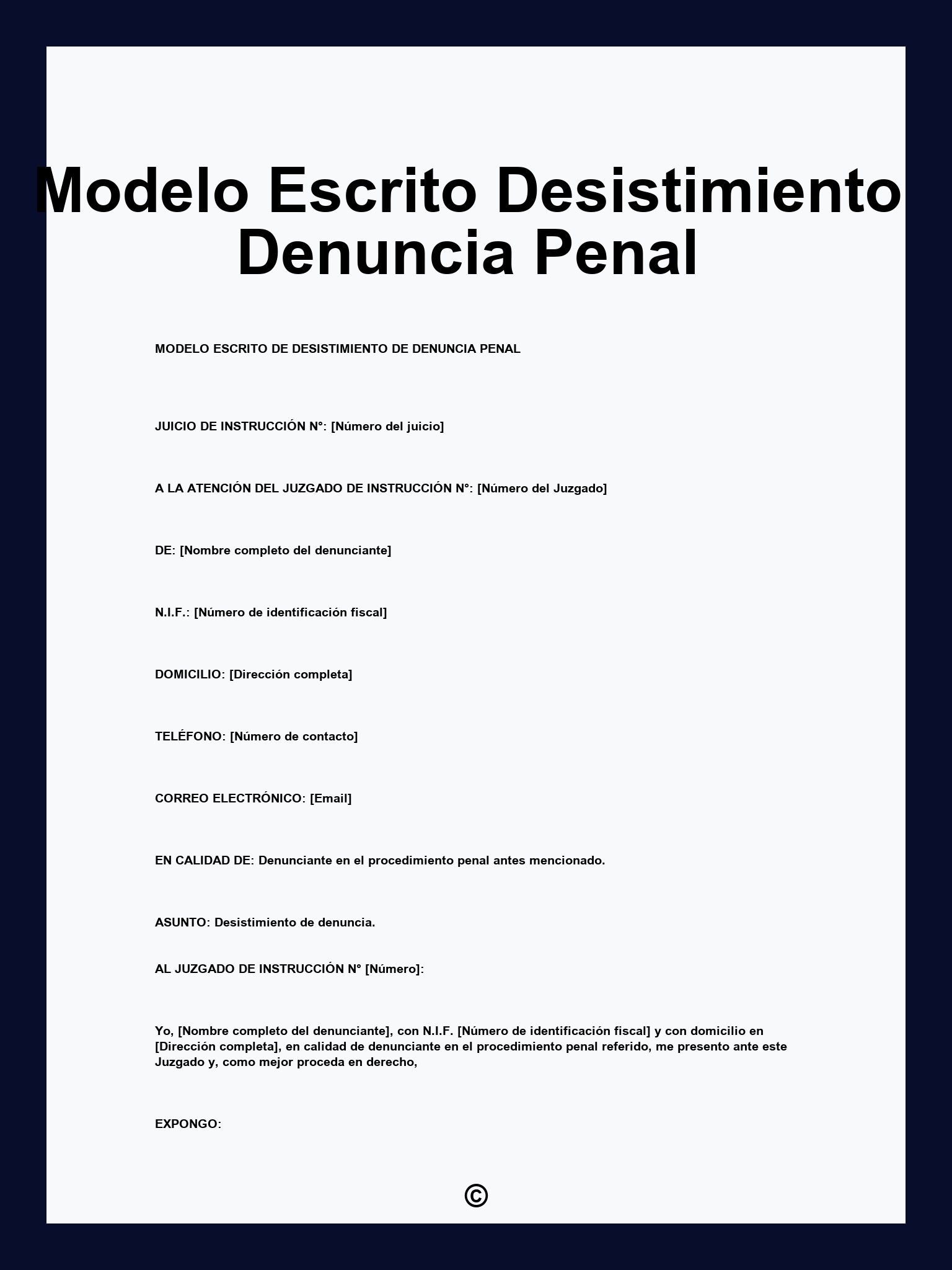 Modelo Escrito Desistimiento Denuncia Penal