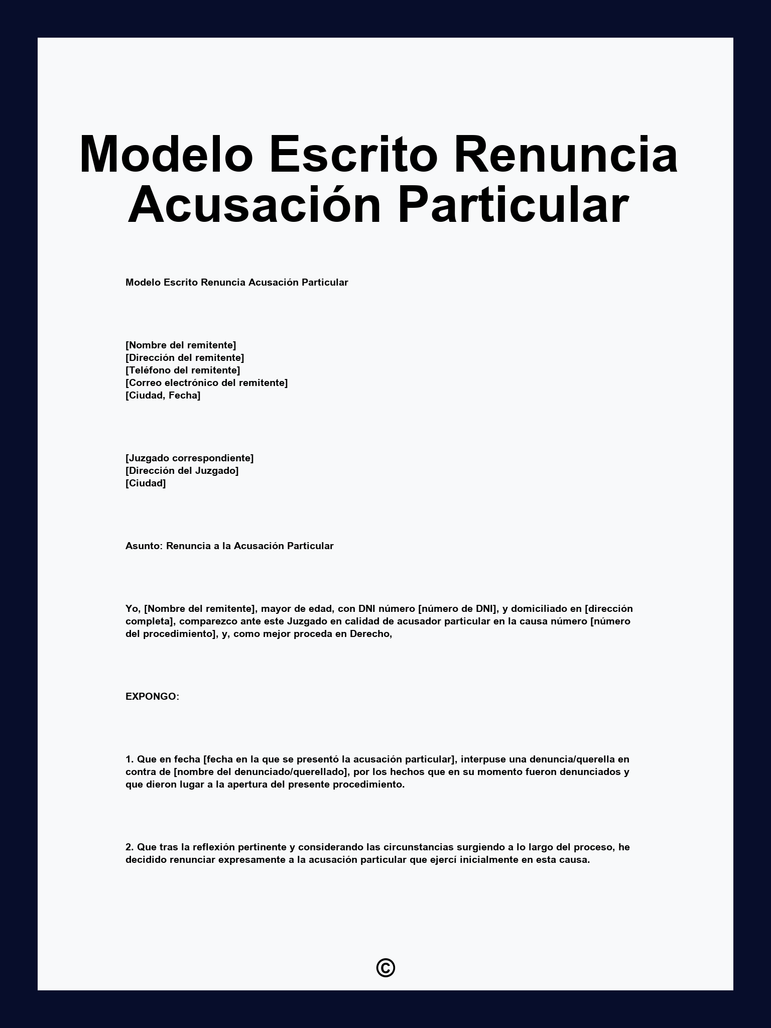Modelo Escrito Renuncia Acusación Particular