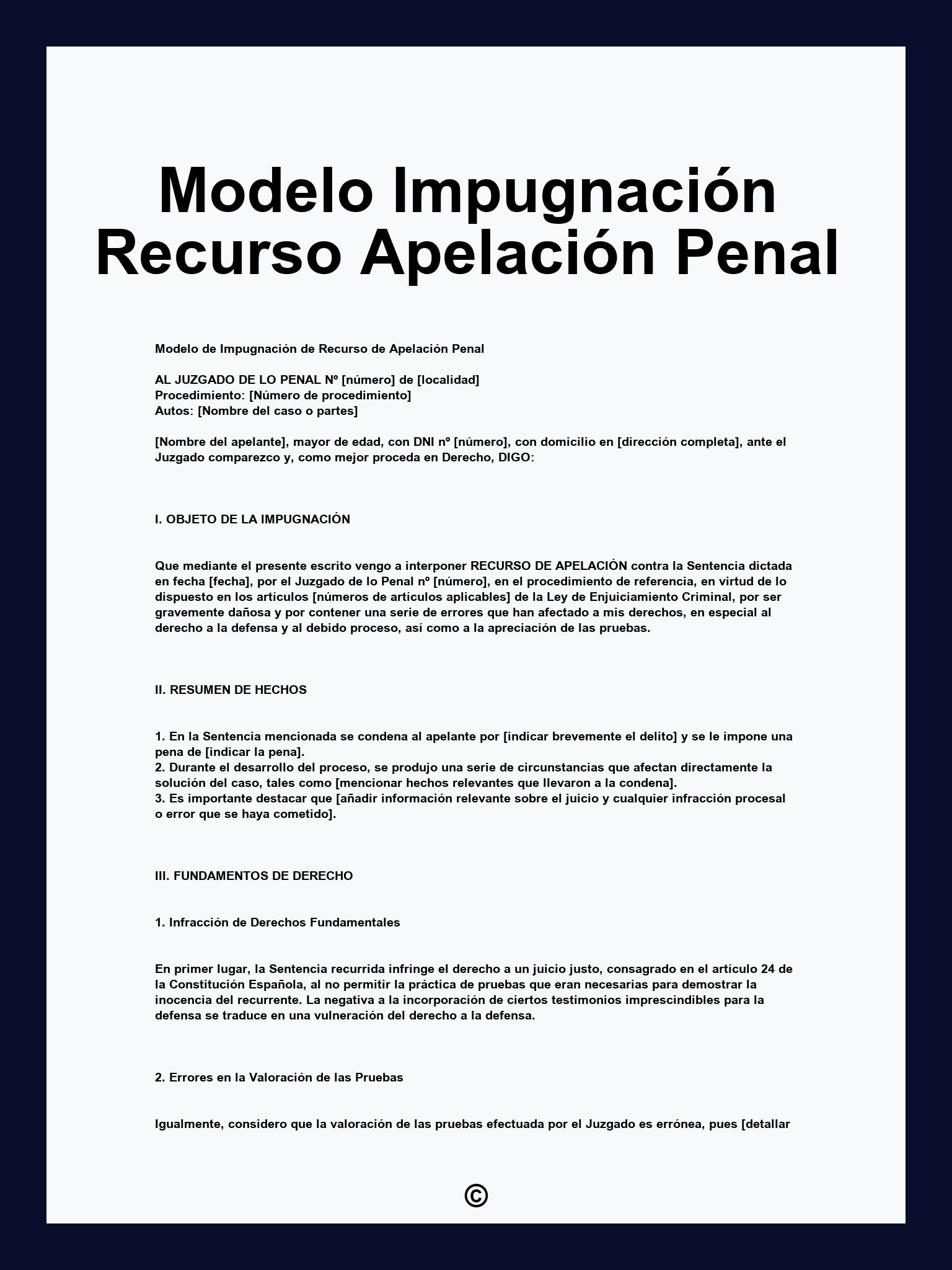 Modelo Impugnación Recurso Apelación Penal