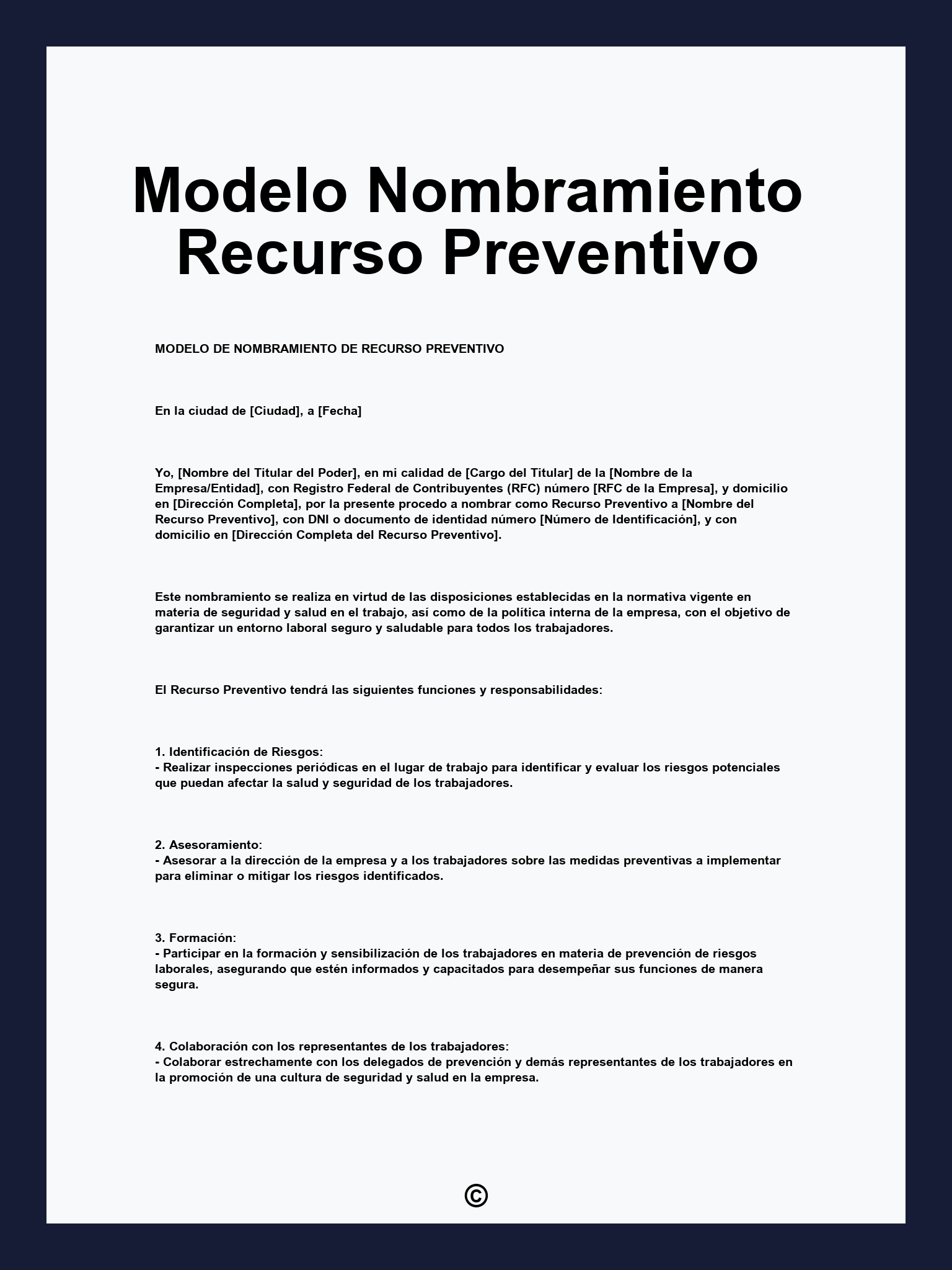 Modelo Nombramiento Recurso Preventivo