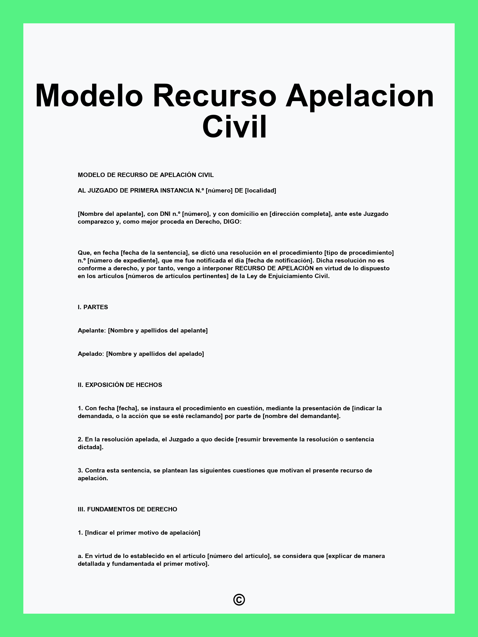 Modelo Recurso Apelacion Civil