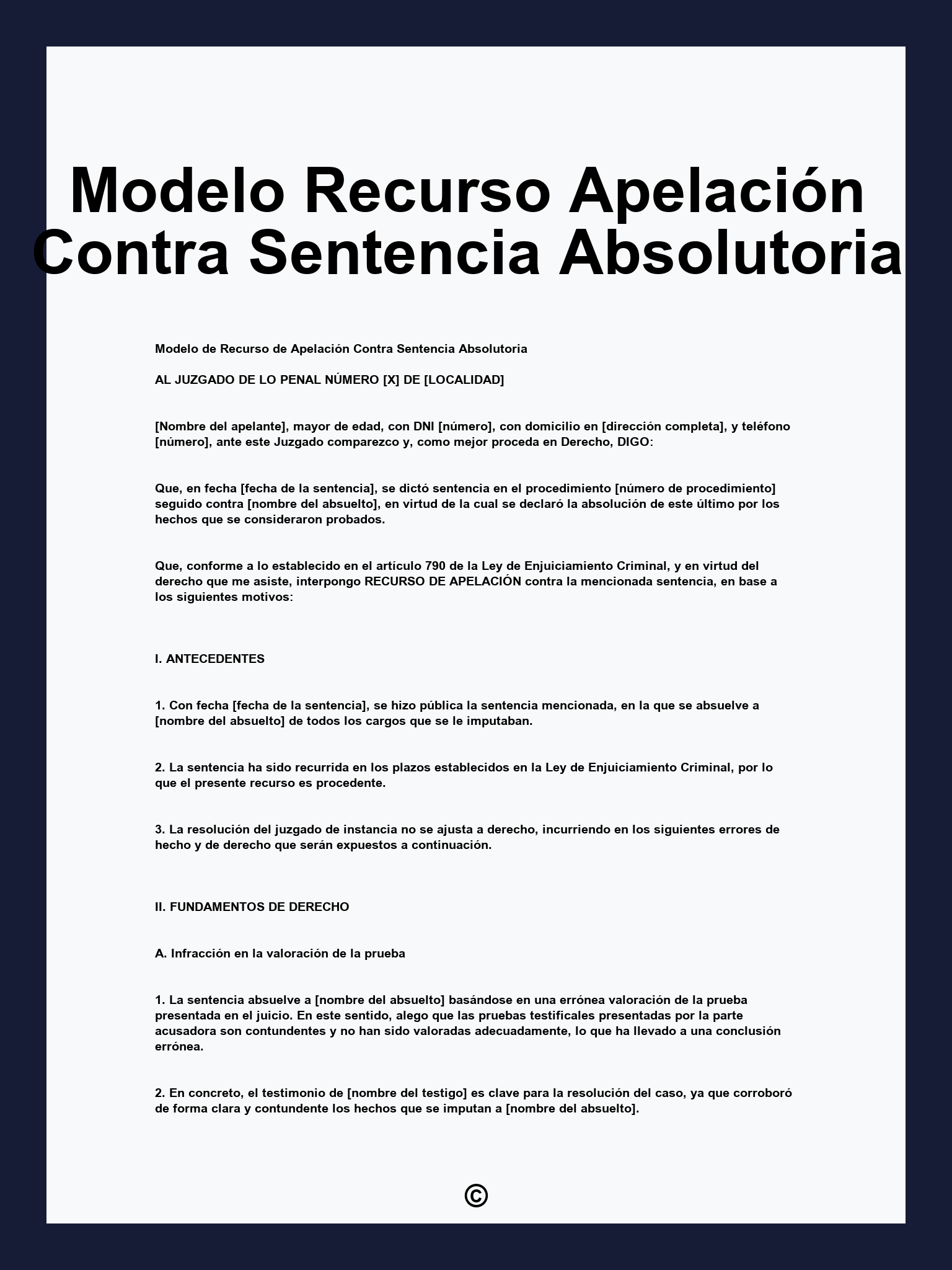 Modelo Recurso Apelación Contra Sentencia Absolutoria