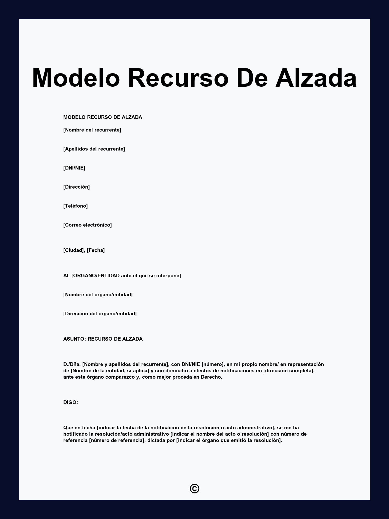 Modelo Recurso De Alzada