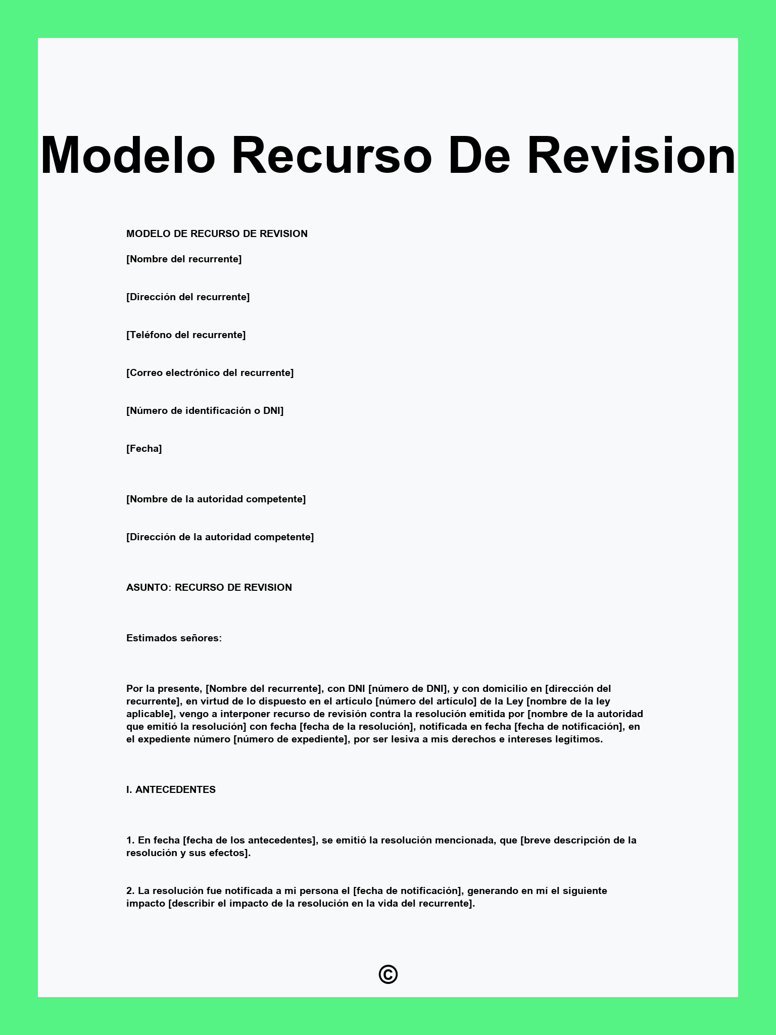 Modelo Recurso De Revision