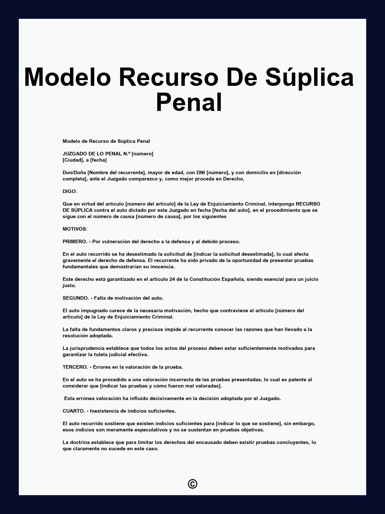 Modelo Recurso De Súplica Penal