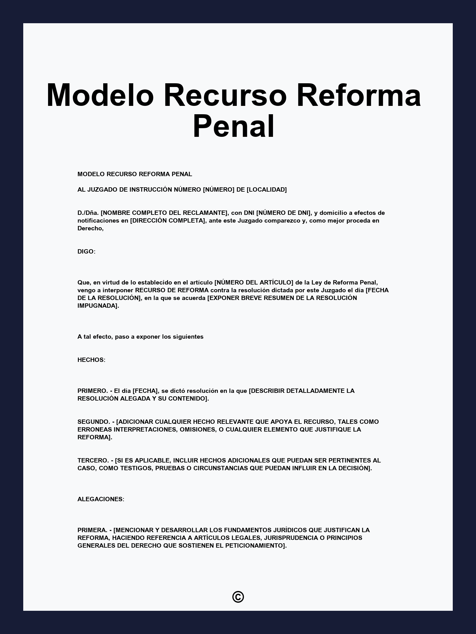 Modelo Recurso Reforma Penal