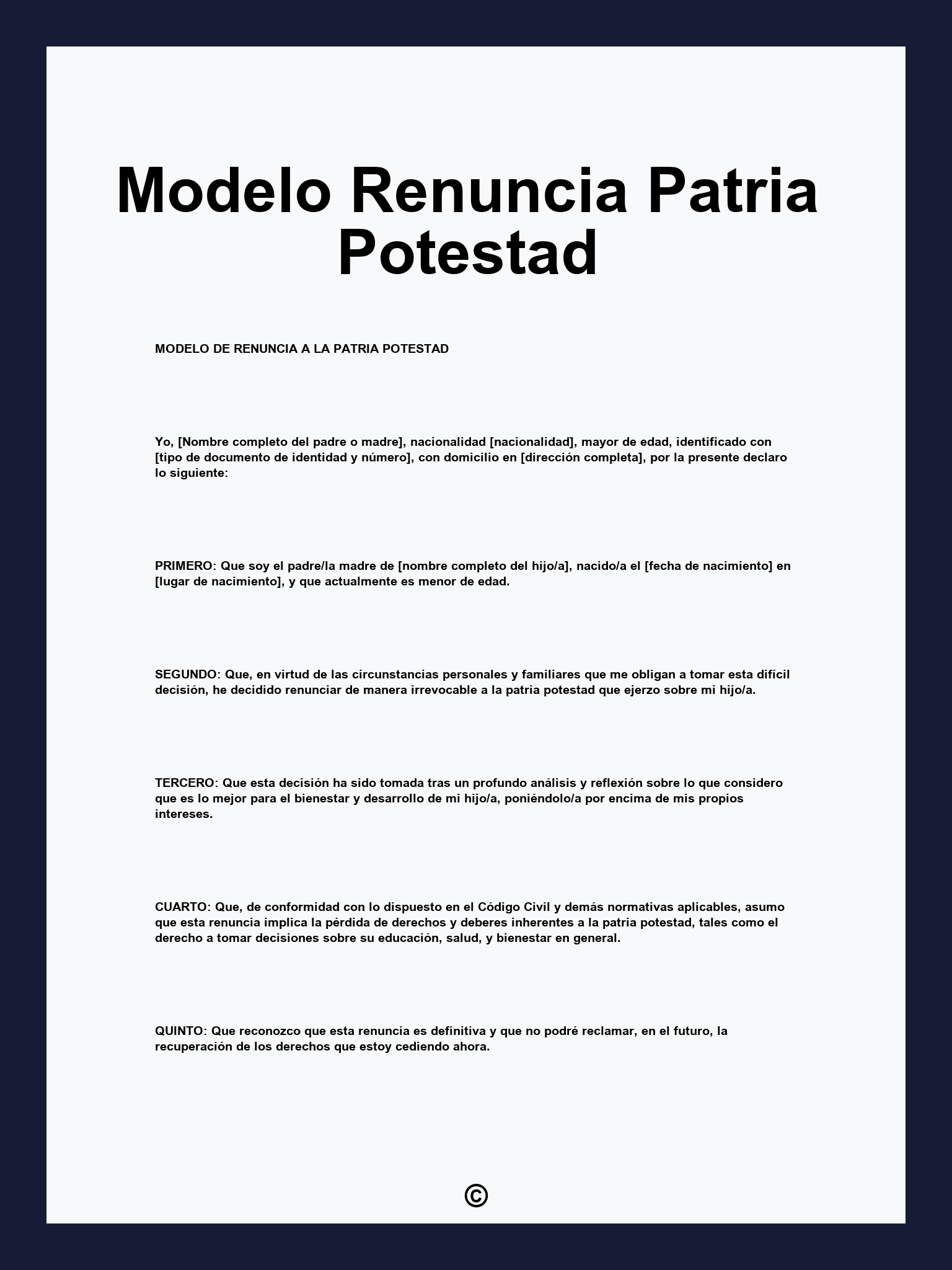 Modelo Renuncia Patria Potestad