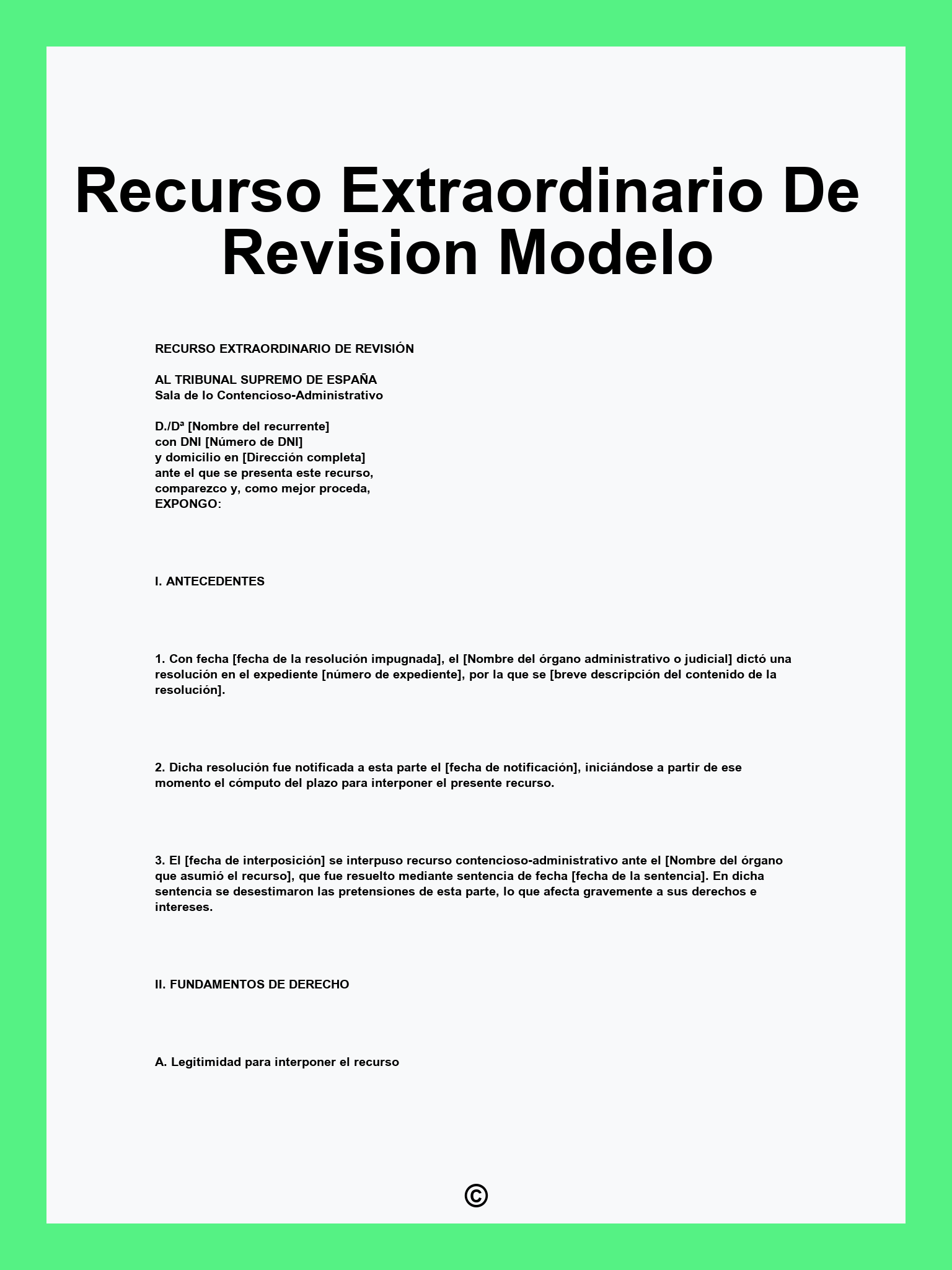 Recurso Extraordinario De Revision Modelo